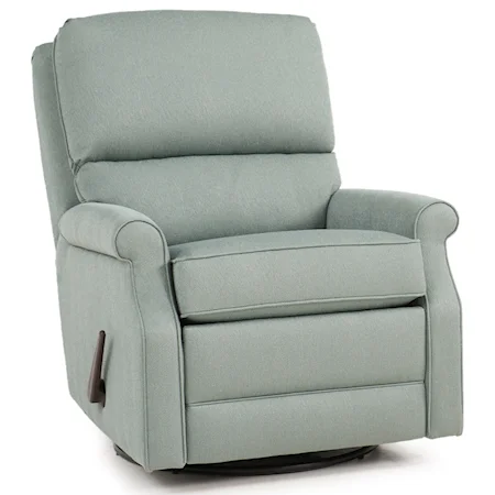 Casual Swivel Glider Recliner with Rolled Sock Arms